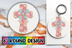 Blissful Circle Ornaments PNG, Flower Cross Product Image 1