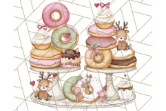 Christmas Sweet Shoppe Clipart PNG, Pastel Bakery Art Product Image 4