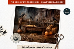 Gothic Halloween background - Hollow Eve Procession Backdrop Product Image 1