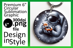 Gorgeous Circle Design Keychain Template , Astronaut Product Image 1