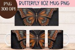 3D Butterfly mug wrap PNG for sublimation Product Image 1