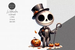 Halloween clipart, Skeleton clipart, Autumn clipart Product Image 1