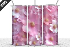 3D Flowers Tumbler Wrap | Sublimation Design | Tumble PNG Product Image 5