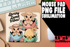 Blissful Mouse Mat Sublimation PNG, Cute Easter Product Image 1