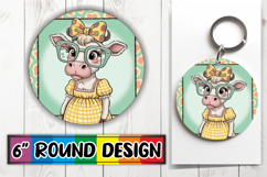 Blissful Round Coasters for Gifts, Cute Cow Product Image 1