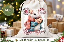 Christmas Mouse Santa Sack, Christmas Mouse Gift Bag PNG Product Image 1