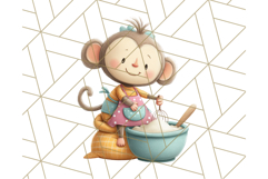 Cozy Safari Baking Animals PNG, Cute Jungle Kitchen Art Product Image 4