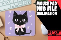 Charming Watercolor Cat Mouse Pad PNG Product Image 1