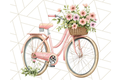 Bicycle with Flowers PNG, Pastel Spring Floral Bike Clipart Product Image 4
