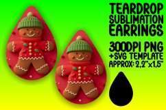 Holiday 3D Gingerbread Teardrop Earrings Design Festive Product Image 1
