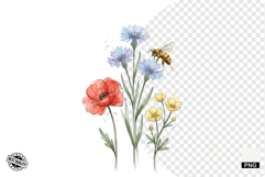Summer Wildflowers &amp; Bird &amp; Insect Clipart - Houseplant PNG Product Image 1