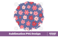 Retro Flowers Background Png Floral Paper Sublimation Bundle Product Image 3