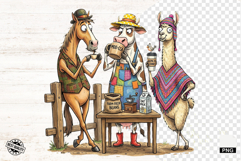 Whimsical Animal Drink Coffee - Whimsical Animals Clipart Product Image 1