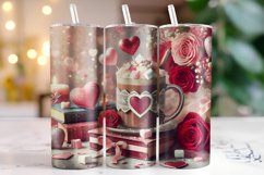 Flowers &amp; Hearts Valentine's Day Tumbler Wrap Sublimation Product Image 1