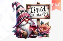 Liquid therapy Sublimation Gnome - PNG Design Product Image 1