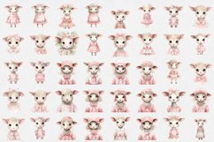 Watercolor baby pink Whimsical Floral Lambs Clipart Product Image 3
