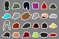 big kit different types hats, beautiful colored caps Product Image 1