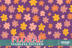 Retro Flowers Seamless Pattern Floral Png Sublimation Daisy Product Image 1