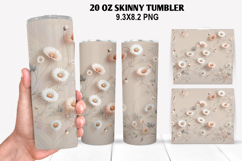 Flower Skinny Tumbler 20oz Wrap Design, Animal Tumbler Wrap Product Image 1