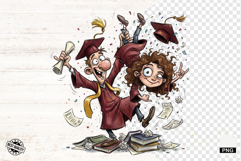 Graduation Girl and Boy PNG - Graduation Clipart Product Image 1
