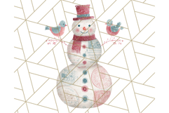 Patterned Snowman Silhouette PNG Clipart Product Image 4