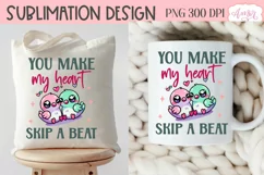 Cute Valentine's day PNG sublimation, You make my heart PNG Product Image 4