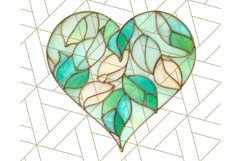 Stained Glass Heart PNG Clipart in Pastel and Bright Colors Product Image 4