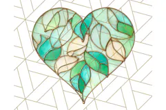Stained Glass Heart PNG Clipart in Pastel and Bright Colors Product Image 4