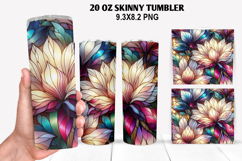 Flower Skinny Tumbler 20oz Wrap Design, Flowers Tumble PNG Product Image 1