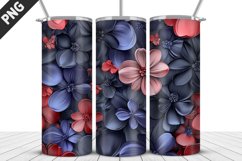 3D Flowers Tumbler Wrap | Sublimation Design | Tumble PNG Product Image 5