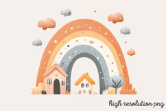 Boho Nursery Baby Clipart PNG Product Image 1