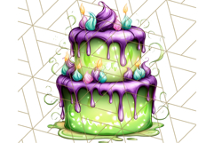 Whimsical Halloween Cake Clipart PNG, Spooky Desserts Product Image 4