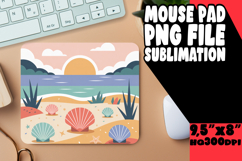 Colorful Raccoon &amp; Bloom Mouse Pad Sublimation PNG Product Image 1