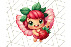 Strawberry Fruit PNG Clipart, Adorable Kawaii Characters Png Product Image 4
