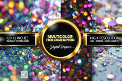 multicolor holographic Digital Papers - 04 variations Product Image 1