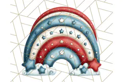Patriotic Scandinavian Rainbow Clipart PNG, 4th Of July Png Product Image 4