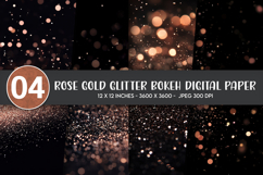 Rose Gold Glitter Bokeh Digital Paper Product Image 1