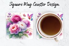 Flowers Mug coaster | Coaster | Sublimation Design Product Image 1