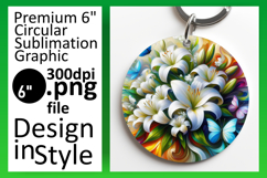 Vibrant Round Design Car Coaster PNG , Flowers Product Image 1