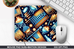 BBQ Mouse Pad Sublimation, 4th Of July Mouse Pad PNG Design Product Image 1