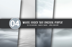White Foggy Sky Digital Paper Product Image 1