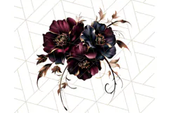 Gothic Floral PNG, Dark Aesthetic Flowers Clipart Print Product Image 4