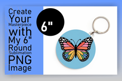 Charming Round Design Keychain Template , Butterfly Product Image 1