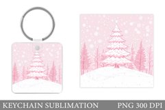 Christmas Tree Keychain. Christmas Keychain Sublimation Product Image 1