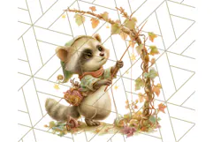 Acorn Village Clipart PNG, Fall Animal Png Product Image 4