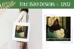 Cat Illustration, Cute Cat Tote Bag Template Product Image 1