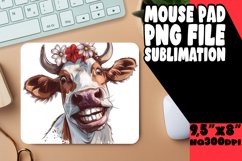 Vibrant Cow Watercolor Mouse Pad,Farmhouse PNG Product Image 1