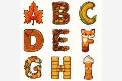 Fall Alphabet PNG Bundle | Autumn Letters A-Z | Harvest Product Image 5