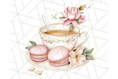 Pastel Tea Clip Art PNG with Sweets and Floral Accents Png Product Image 4