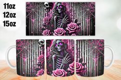Halloween Skull Mug Wrap Sublimation 11oz, 12oz, 15oz Product Image 1